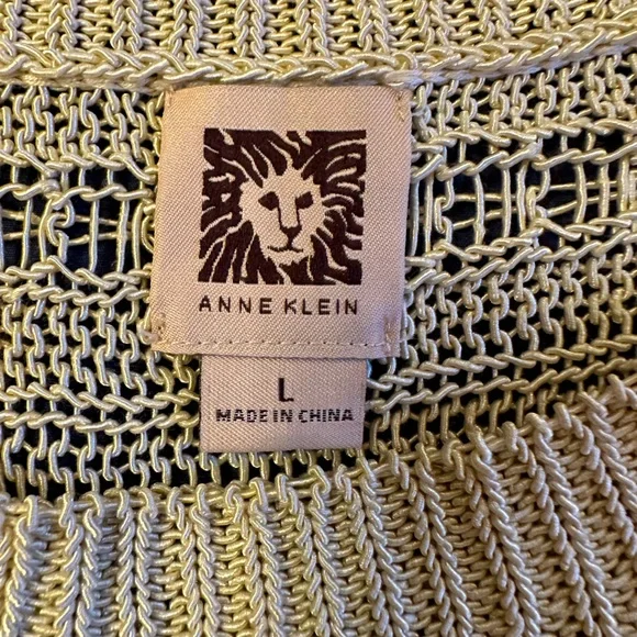 Anne Klein Vintage Acrylic Nylon Crochet Knit Sleeveless Tunic Size L - Picture 3 of 4